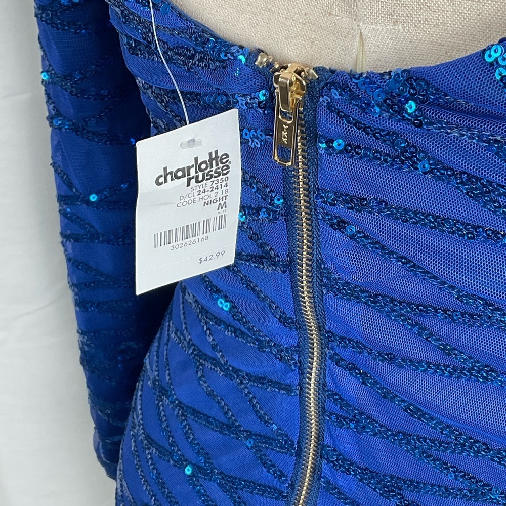 NWT Blue Sequin Dress - Picture 3 of 4